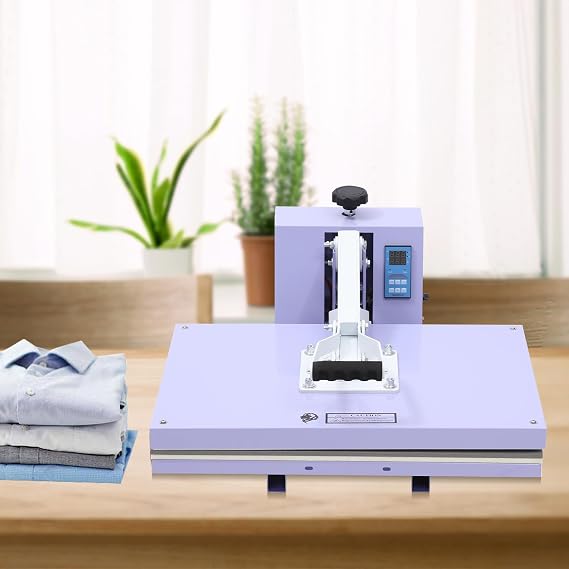 16x24In Heat Press Machine, 110V Digital High Pressure Heat Transfer Machine for T-Shirts, Canvas Bags & Pillows Fast Heating Dual-Tube System, Heat Press with Flame Retardant Pads,Purple