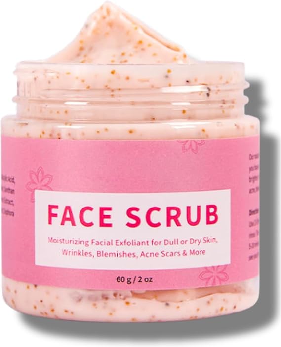 Face Scrub with Retinol and Vitamin E - Exfoliating Face Wash Scrub, Face Exfoliator, Face Scrub for Women,Gentle Facial Scrub Cleanser for Peeling Brightening, Blackheads &Clean pores,Hydrating Skin