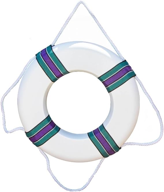 SWIMLINE HYDROTOOLS Life Preserver Ring Pool Buoy |Soft Foam Personalized Life Ring | 18" Diameter | Dual-Use Life Safety Decoration | Includes Life Preserver Surround Rope | Lightweight & Durable