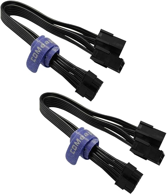 (2-Pack) COMeap 12 Pin GPU Cable, Dual PCIe 8 Pin Female to Mini 12 Pin Male GPU Power Adapter Extension for NVIDIA GeForce RTX 30 Series 9.5-inch (24cm)