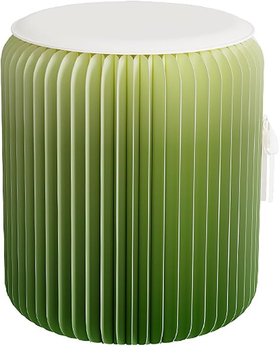 Round Folding Paper Stool, Honeycomb Craft Foot Stool with PU Cushion, Portable Paper Chair Space-Saving for Reception Room Living Room(Color D,Height 44cm)