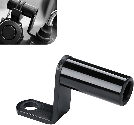 1 PC Motorcycle Conversion Bracket, Aluminum Alloy Motorcycle Mirror Mount Extension Bar, Stable Durable Handlebar Extender Bracket, Universal for ATV Scooter (Black)