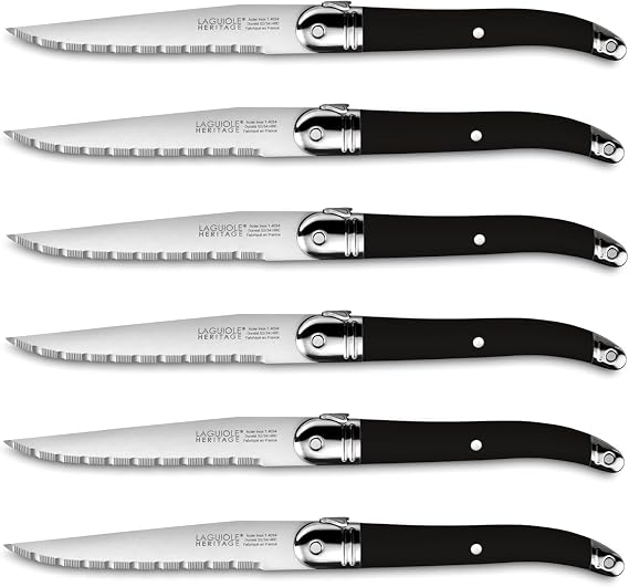 Set of 6 knives - Laguiole Heritage - Made In France (Graphite Black)