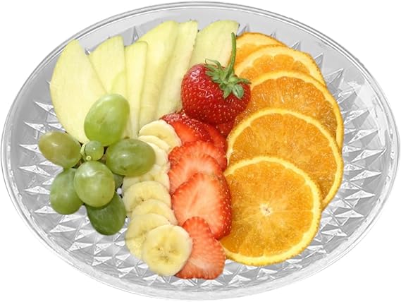 Round Fruit Platter - Snack Serving Acrylic Platters,Party Platters Transparent Snack Tray, Round Fruit Tray Food Cake Serving for Home, Kitchen