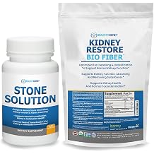 Stone Solution Capsules- Natural Dissolver, Kidney Stone Support & Kidney Cleanser, 60 Servings + Bio Fiber, Kidney Cleanse Detox & Repair - Restorative Kidney Support & Kidney Supplement, 2.5LBS