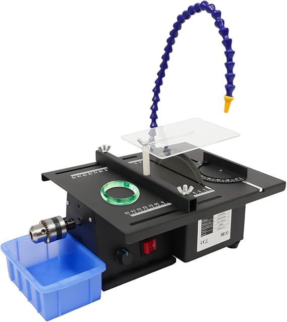 Jade Carving Tool Jade Cutting Machine with 7-speed Adjustable Speed 110V 1600-3300RPM Gem Engraving Machines Tools Table Mill Saw for Cutting Grinding Jade
