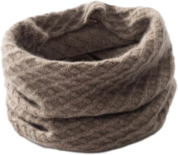 100% Cashmere Knit Winter Neck Gaiters, Infinity Loop Cowl Scarf, Soft Neck Warmer for Men Women