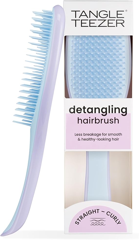 Tangle Teezer Ultimate Detangler Hairbrush - For Wet & Dry Hair - Detangling Brush for All Hair Types - Two-Tiered Teeth Reduce Breakage & Eliminate Knots - Lilac Cloud Blue