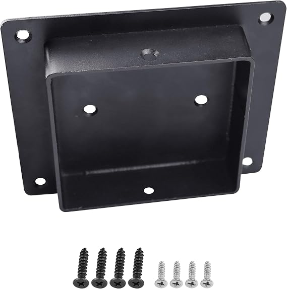 Post Mount Adapter for 3.5x3.5 Post,Used to Install Mailbox,Birdhouse,Bird Feeder,Decorative Sign,Iron,Mounting Screws Included, Black