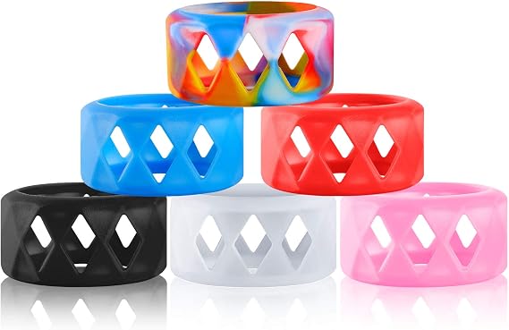 6 Pcs Silicone Anti Slip Ring Non Skid Band Ring Soft Protection Sleeve