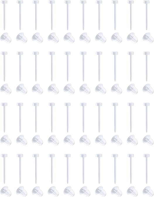 MODRSA Clear Earrings Plastic Earrings for Sports 16g Clear Cartilage Earrings Stud Plastic Helix Tragus Earring Medusa Monroe Piercing Retainer Clear Lip Rings Labret Retainers for Work Surgery
