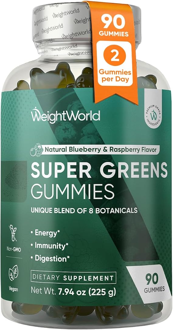 WeightWorld Super Greens Gummies + Added Vitamins & Minerals, 45-Day Supply