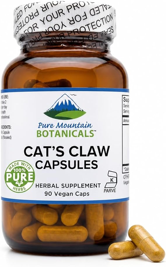 Pure Mountain Botanicals Cat's Claw Capsules - 1000mg Peruvian Bark