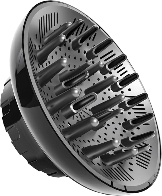 Outccogo Diffuser Attachment for Hair Dryer,Hair Diffuser,Hair Diffuser For Curly Hair,Diffuser Hair Dryer,Universal Blow Dryer Defuzzer 1.4-2.6'' Nozzle,Black