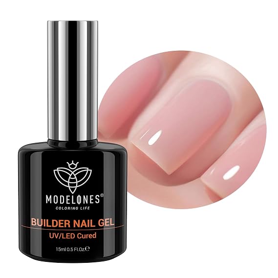 modelones Builder Nail Gel, 8-in-One Neutral Nude Pink Builder for Nail