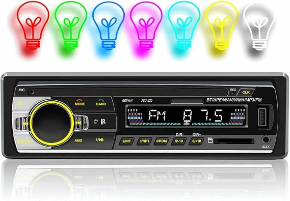 Car Stereo Receiver, Vbestlife Dual Bluetooth LED Display MP3 Player with Voice Control Hands Free Calling USB2.0 FM Radio for Cars and Trucks