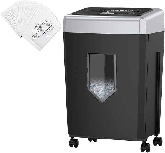 Bonsaii 15 Sheet Cross Cut Paper Shredder and 24-Pack Lubricant Sheets