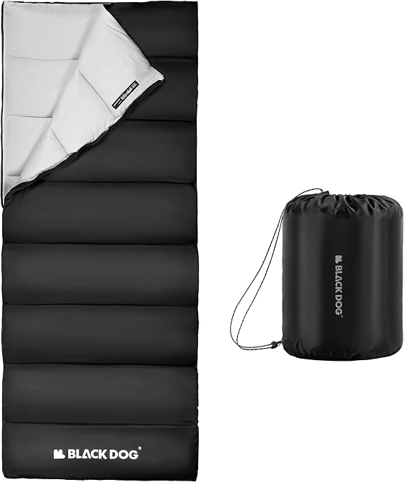 BLACKDOG Ultralight Envelope Camping Sleeping Bag, Black