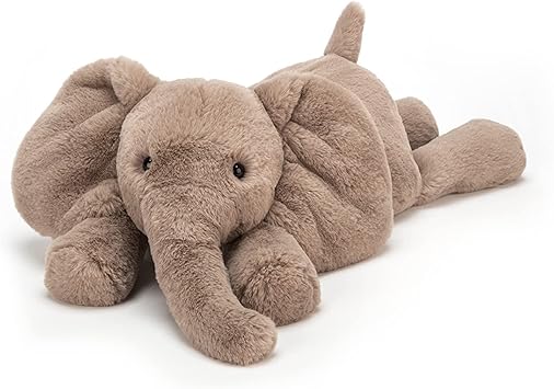 Jellycat Smudge Elephant Stuffed Animal, Medium 9.5 inches - Elephant Plush Toy - Classic Childrens Gift