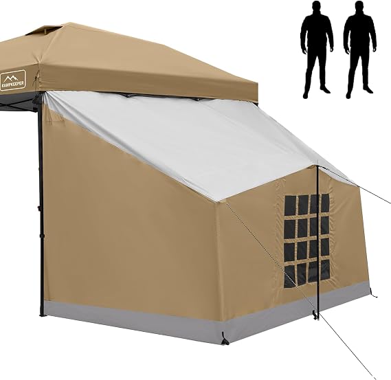 KAMPKEEPER Side Tent,1/2 Person Camping Tent for 10' x 10' Pop Up Canopy, Easy Set Up Gazebo,Compatible with 10' Wide Canopy Tent(Canopy Not Included)
