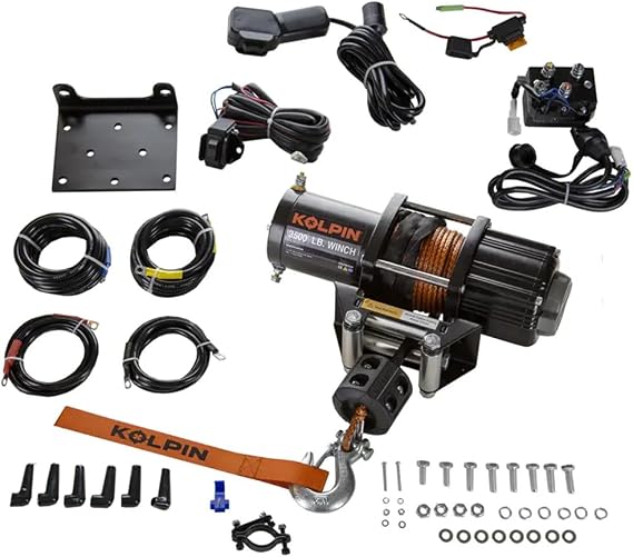 Kolpin 3500# Winch - Synthetic Rope - 25-9355