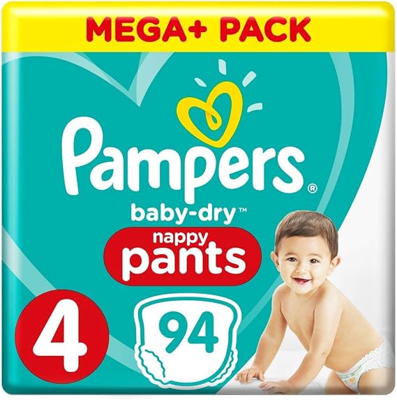 Pampers Baby Dry Pants Size 4 Maxi 9-15kg Mega Plus Pack
