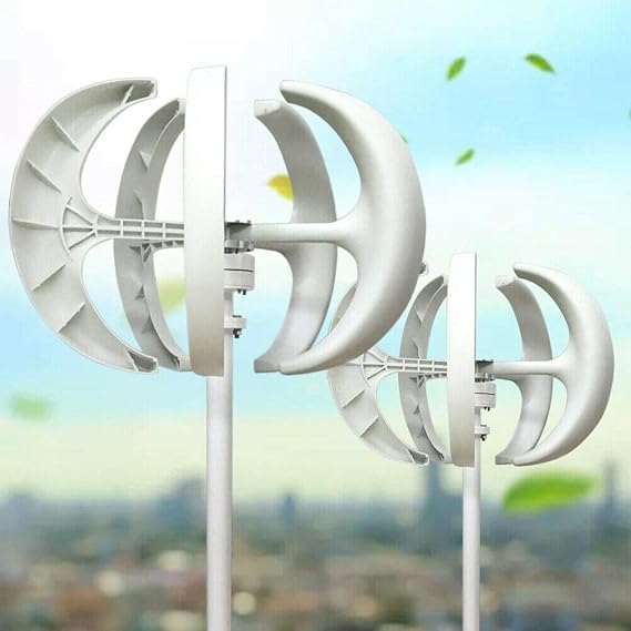 Wind Turbine Generator 400W 600W 800W 1000W 1200W DC 12V 24V 5 Blades Lantern Motor Vertical Axis Windmill with Controller,24V-800W