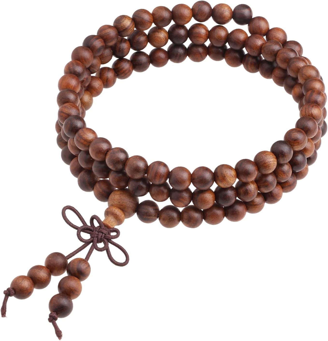 6mm Black Rosewood 108 Prayer Beads Mala Wrap Bracelet for Men Women, Buddha Meditation Worry Beads Bracelet Tibetan Buddhist Buddhism Jewellery Gift Wooden Bead Necklace