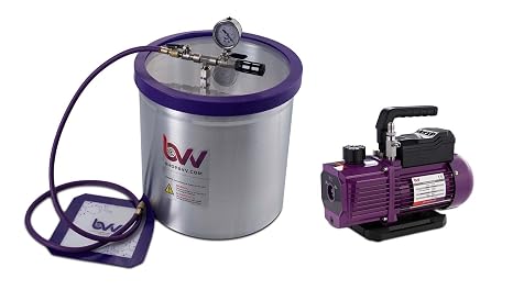 BVV 5 Gallon Aluminum Vacuum Chamber and Pump Kit-4CFM Two Stage Pump