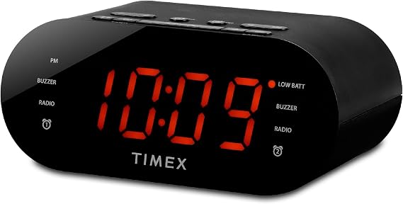 Timex T231G AM/FM Dual Alarm Clock Radio with 1.2-Inch Display and Line-In Jack (Gunmetal)
