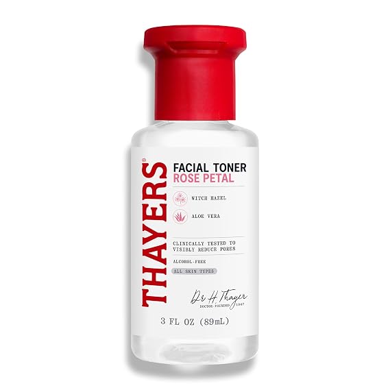THAYERS Alcohol-Free Rose Petal Witch Hazel Facial Toner for Glowing Skin, Soothing, Hydrating, Refreshing Toner for Normal and Combination Skin, 3oz