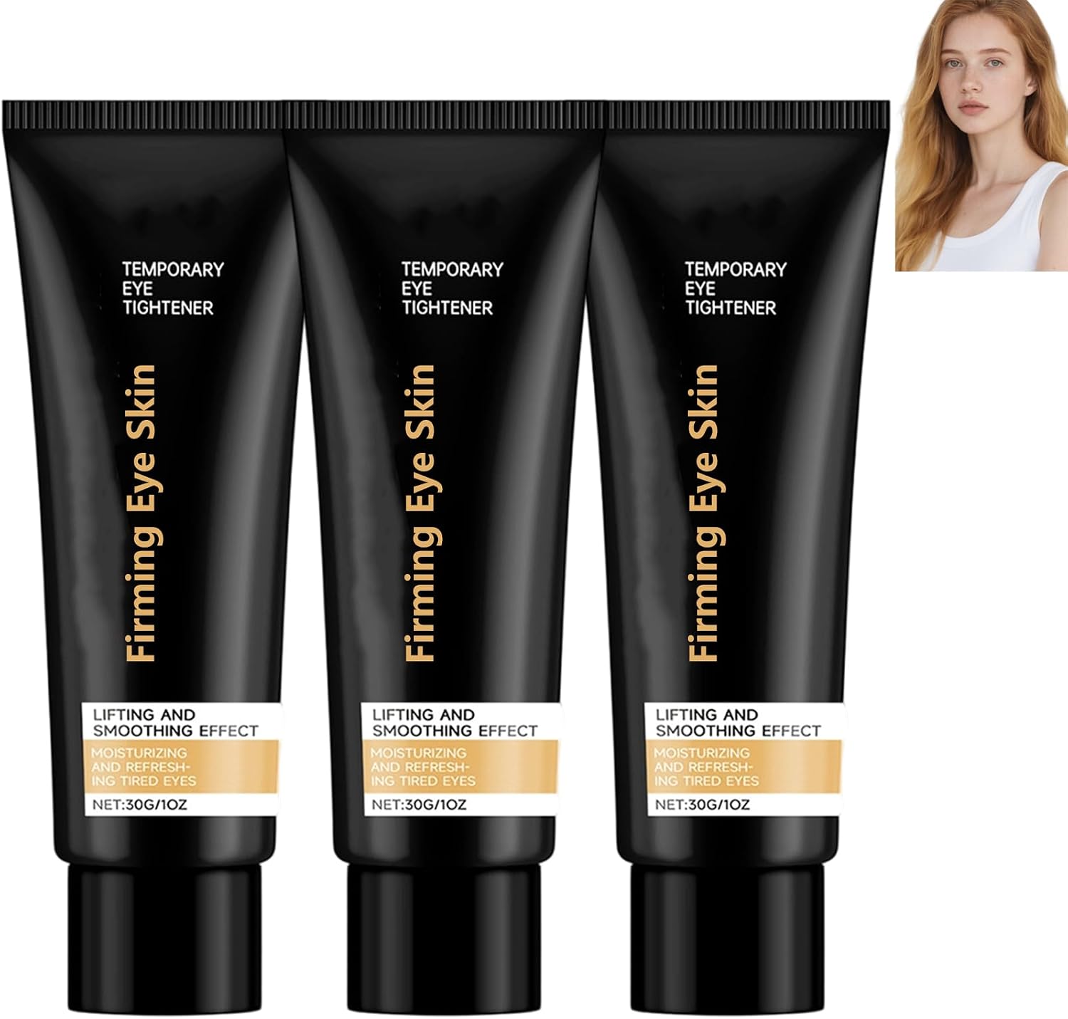 Temporary Eye Tightener Eye Cream, Instant Firming Eye Cream, Reduces Under Bags, Black Circles and Puffiness, Anti-Aging, Reduces Fine Lines & Wrinkles, Brightening & Hydrating 3pcs