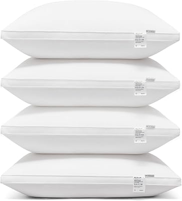 Acanva Cooling Bed Pillows for Sleeping 4 Pack, Luxury Hotel Quality with Premium 3D Down Like Filling for Back, Stomach or Side Sleepers, Soft & Comfortable