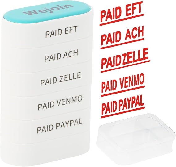 オフィス有料スタンプセット - 有料セルフインクラバースタンプ Paid EFT/ACH/Zelle/VENMO/PAYPAL レッドインク付き インク入り有料スタンプ サードパーティビジネス用 簿記 注文 会計 仕事用