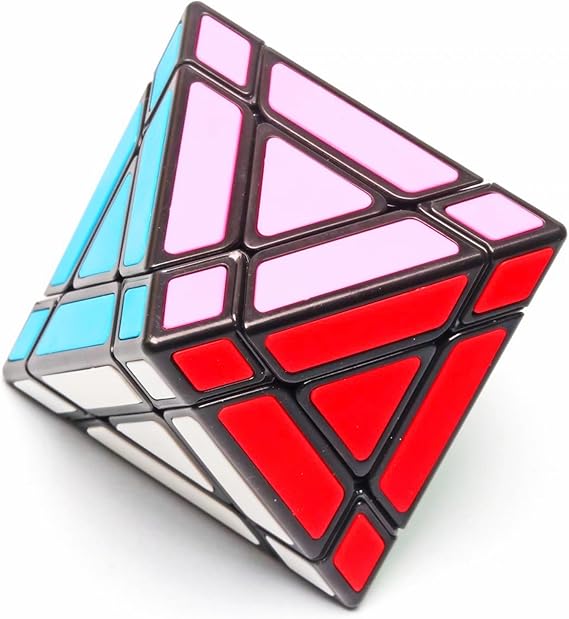 Cuberspeed 3x3 Octahedron Black Speed Cube stickerless Magic Cube Different Shapes Cube with Titles Puzzle