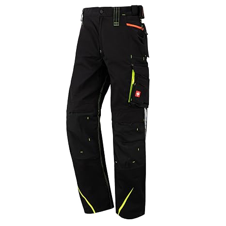 65511 e.s.Motion 2020 Trousers (48, Black/Warning Yellow)