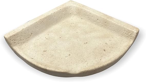 Tenedos Premium Quality Classic Cream Travertine Resin Corner Shelf - Not for Flat Surface Installation