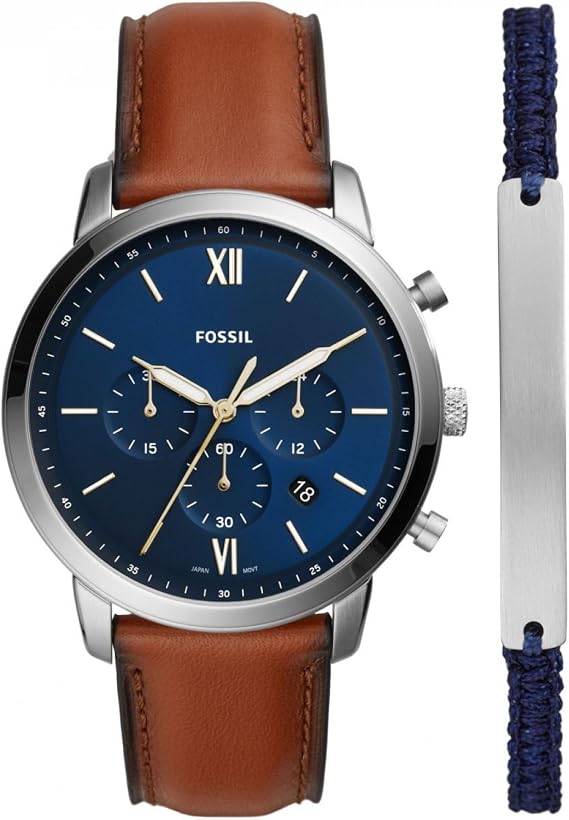 Fossil Neutra Watch for Men, Quartz Chronograph Movement with Leather Strap