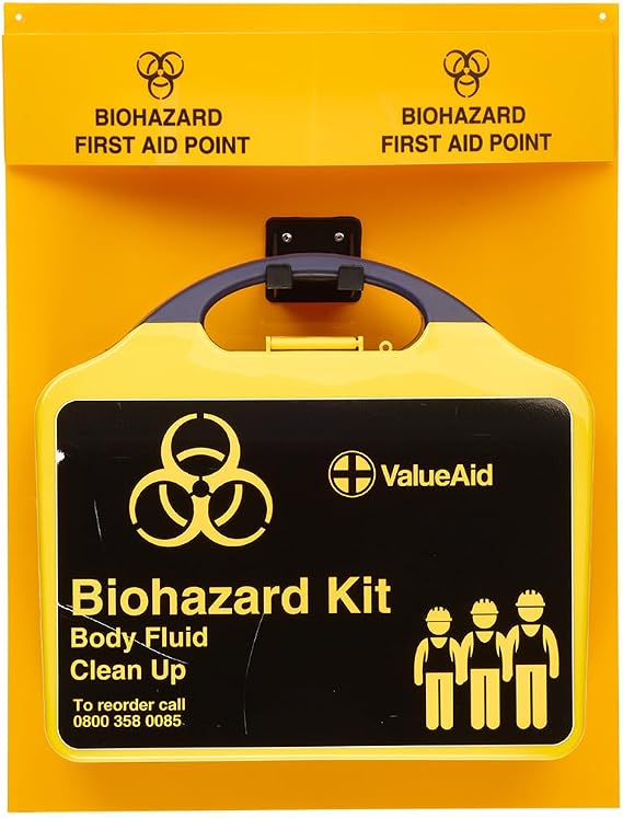 V Safety Bodily Fluid Clean-Up Point with Biohazard Kit – Wall Mounted Spill Response Point for Workplace & Schools