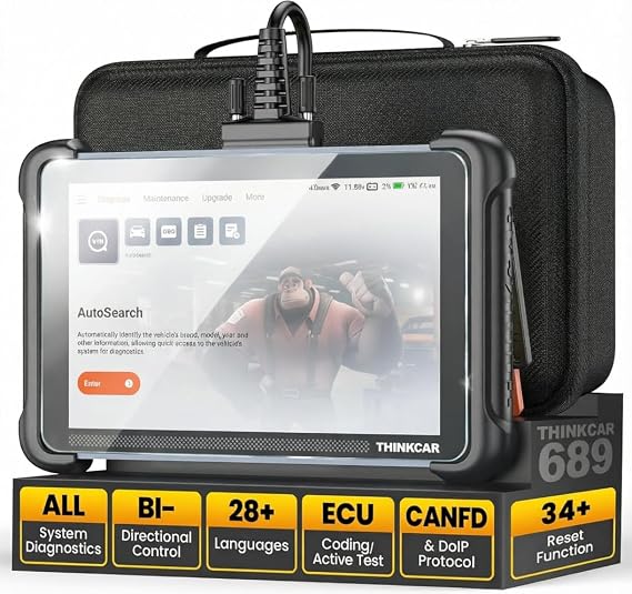 THINKCAR ThinkScan TK689 + Full Tempered Glass Screen Protector for ThinkScan 689