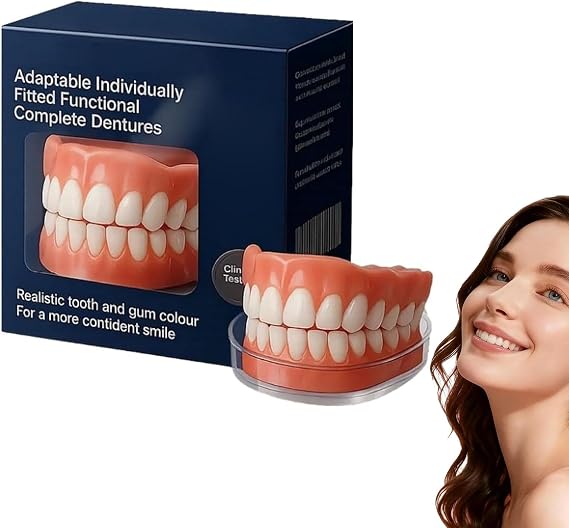 2026 New Functional Dentures, Silicone Full Dentures, Soft Denture Reline Kit, Natural-Looking, Soft and Comfortable, Silicone Full Dentures (1 Set)