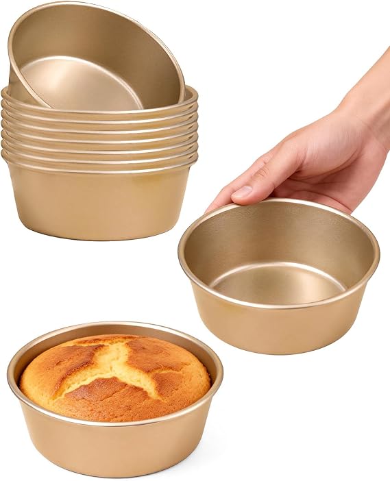 Mini Pie Pans, 10 Pack 4.5 Inch Mini Cake Pans Carbon Steel Pie Tins Bread Hamburger Bun Molds, Small Bread Pans For Baking Pot Pies, Cakes, Quiches, Tarts, Hamburger, Desserts