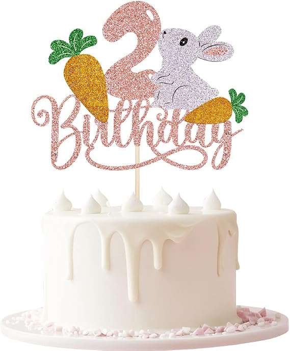 Two Cake Topper,Easter Bunny Cake Topper