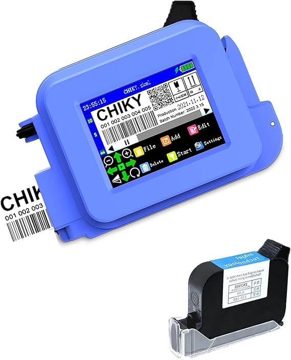 CHIKYTECH Mini Handheld Inkjet Printer 2.4" Touch Screen Portable Coding