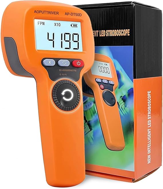 Digital Stroboscope 60-49,999 RPM/FPM Meter,AOPUTTRIVER LED Strobe Light
