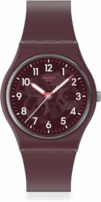 Swatch Gent Biosourced Lacquered Unisex Watch Casual Polymer Red Quartz Waterproof Thru The Crown Glass