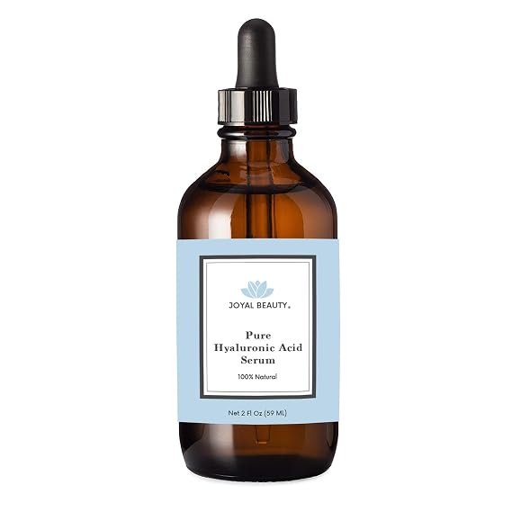 JOYAL BEAUTY Hyaluronic Acid Serum for Face Lips Eyes. 100% Pure Anti-Aging Serum for Skin Care. 2 Types of Hyaluronic Acid with High & Low Molecular Weight to Maximize Absorption and Hydration