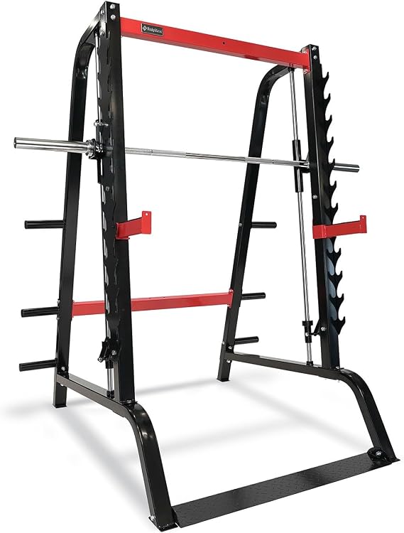 BodyMax 680C Linear Smith Machine, Black/Red, 200kg Weight Capacity, 158x199x209 cm