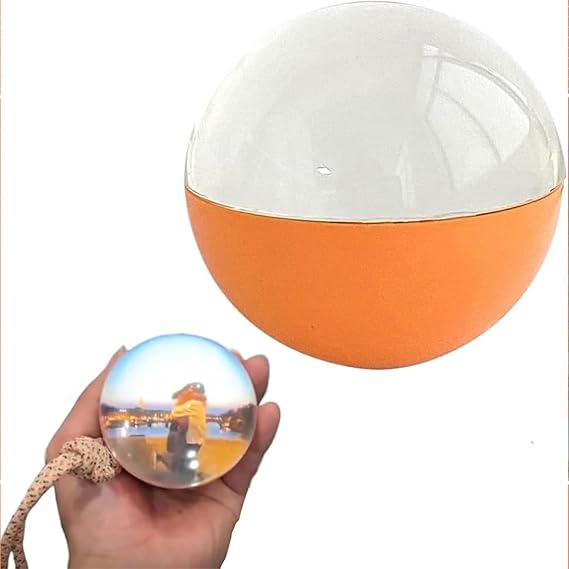 Video Crystal Ball Video Player,2.7in Digital And Photo Player Ball,Diy Display Ball,Upload Videos Photos For Personalized Customization For Balls Home Decor Gift(Color:Orange)