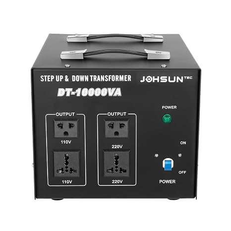 10KW Voltage Converter Transformer,Step Up 110 to 220 Voltage Converter,Step Down Transformer 220v to 110v with 4 Outlets,Voltages Regulator Stabilizer (DT-10000)